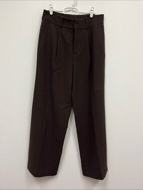AYR Dark Brown Straight-Leg Tailored Pants size 8